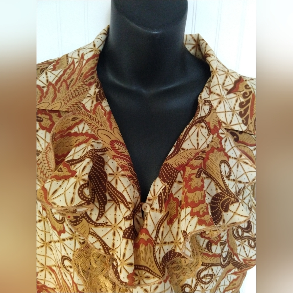 Vintage Sunny Leigh EUC Ruffled Sleeveless Blouse. Size Medium. - Picture 5 of 9